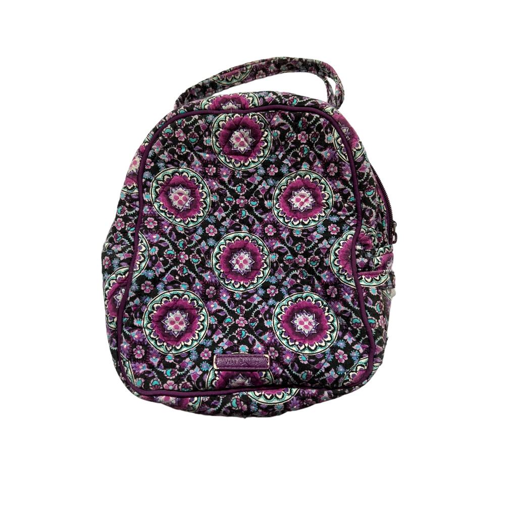 Vera Bradley Purple Black Blue Floral Medium Handbag